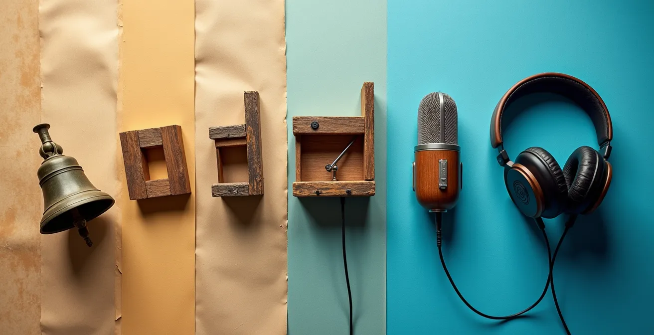 Montage artistique montrant l'évolution des expressions québécoises à travers les générations