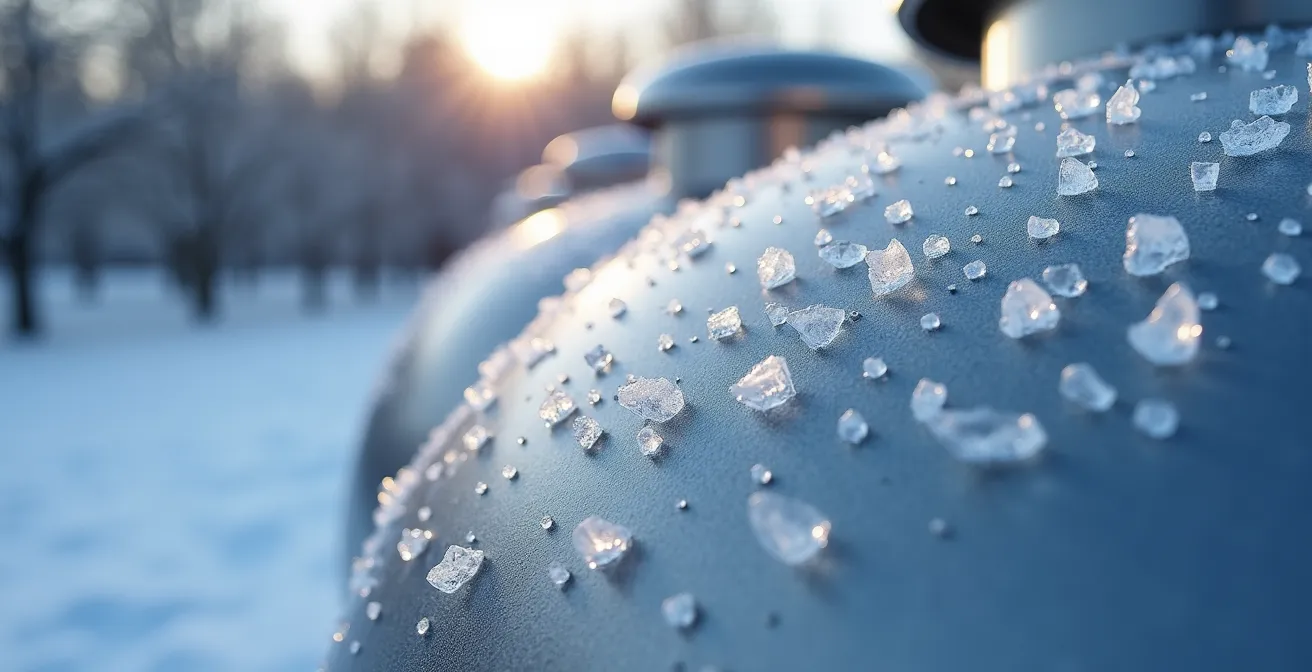 Cuves de fermentation extérieures sous la neige pour la cryoconcentration du cidre de glace